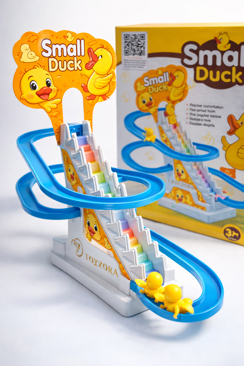 Small Duck Escalator Track Playset | Musical Light-Up Duck Slide Toy for Kids